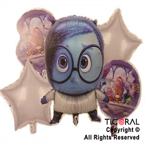 SET DE GLOBOS METALIZADO INTENSAMENTE TRISTEZA 5 UNIDADES X 1